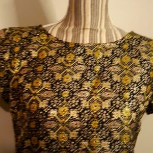 Black and gold cocktail dress